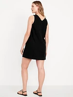 Sleeveless Button-Front Mini Dress