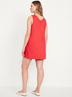Sleeveless Button-Front Mini Dress