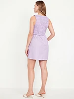 Fit & Flare Smocked Bodice Mini Dress