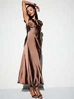 The Occasion by Old Navy Flutter-Sleeve Keyhole Satin Maxi Dress