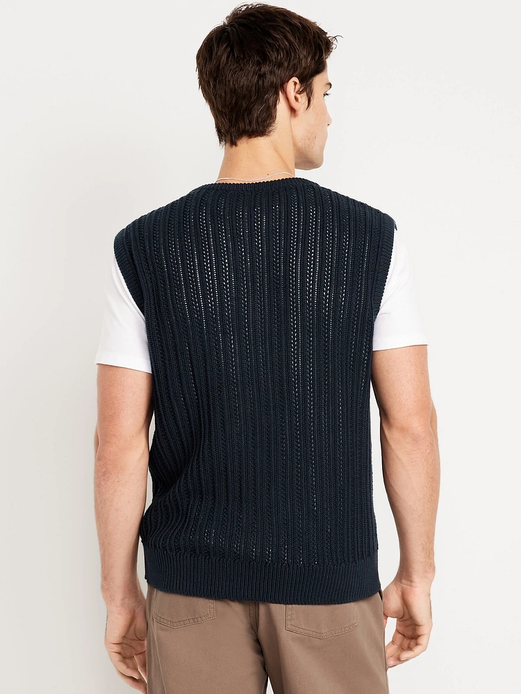 Open-Stitch Sweater Vest