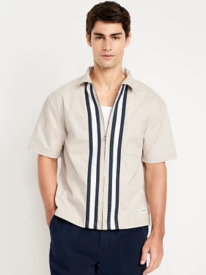Full-Zip Moto Shirt