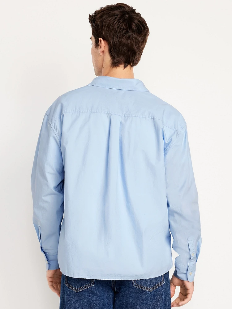 Oversized Cropped Poplin Shirt