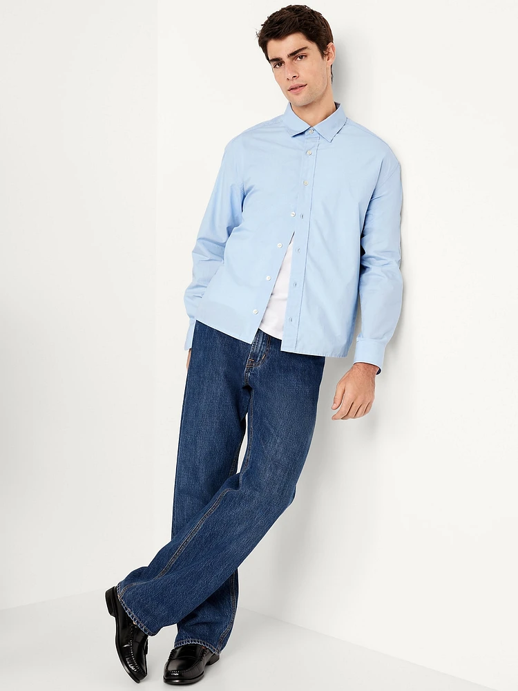 Oversized Cropped Poplin Shirt
