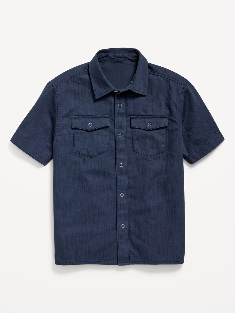 Short-Sleeve Western Pocket Shirt for Boys