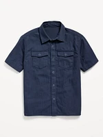 Short-Sleeve Western Pocket Shirt for Boys