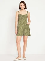 Fit & Flare Crepe Mini Dress