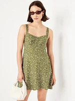 Fit & Flare Crepe Mini Dress