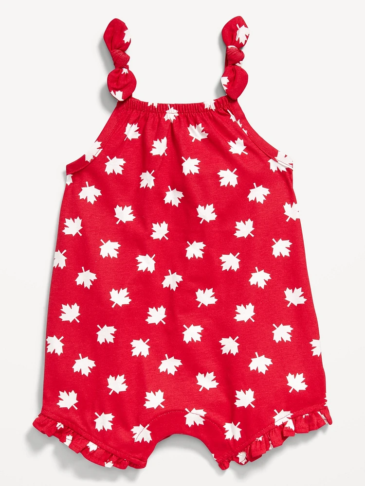 Sleeveless Tie-Knot One-Piece Romper for Baby