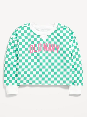 Long-Sleeve Cropped French Terry Sweatshirt for Girls