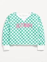 Long-Sleeve Cropped French Terry Sweatshirt for Girls