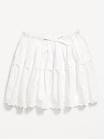 Eyelet Trim Tiered Skirt for Girls