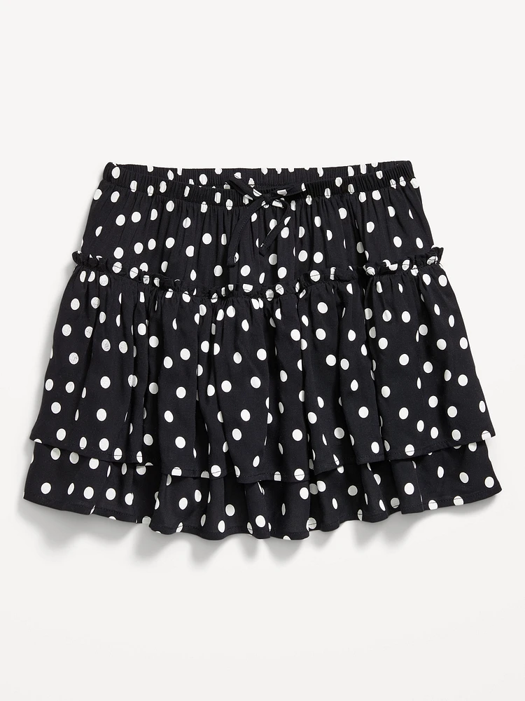 Printed Tiered Ruffled Skirt for Girls