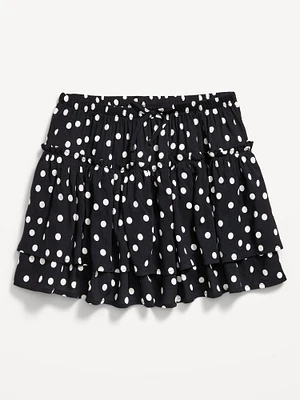 Printed Tiered Ruffled Skirt for Girls