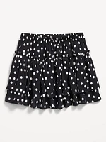 Printed Tiered Ruffled Skirt for Girls