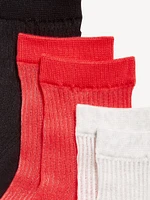 Sheer Stripe Quarter Crew Socks 3-Pack for Women