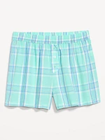 High-Waisted Poplin Boxer Pajama Shorts