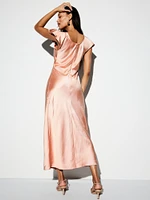 The Occasion by Old Navy Flutter-Sleeve Keyhole Satin Maxi Dress