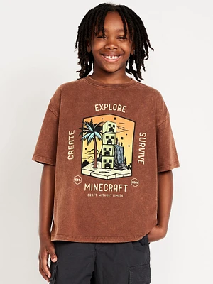 Oversized Minecraft™ Gender-Neutral Graphic T-Shirt for Kids