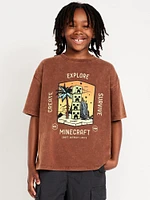 Oversized Minecraft™ Gender-Neutral Graphic T-Shirt for Kids
