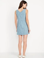 Sleeveless Button-Front Mini Dress