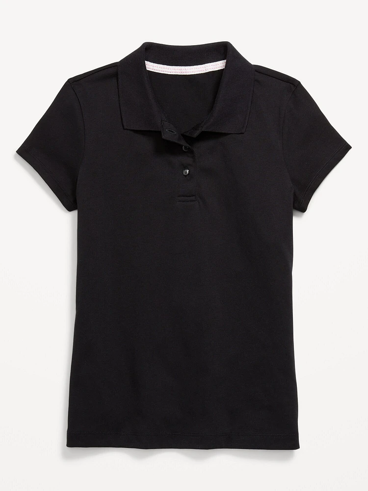 School Uniform Jersey-Knit Polo Shirt for Girls