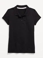 School Uniform Jersey-Knit Polo Shirt for Girls