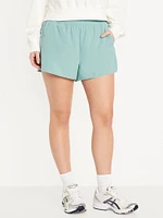 Extra High-Waisted Crinkle Run Shorts -- 3-inch inseam