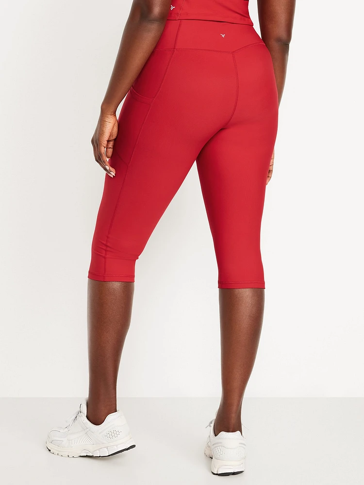High-Waisted PowerSoft Capri Pocket Leggings