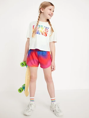 High-Waisted Dolphin-Hem Run Shorts for Girls