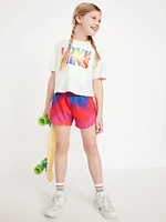 High-Waisted Dolphin-Hem Run Shorts for Girls