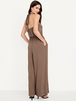 Waist-Defined Halter Jumpsuit