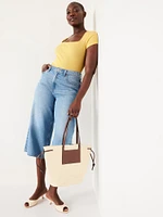 Square-Neck Ribbed T-Shirt