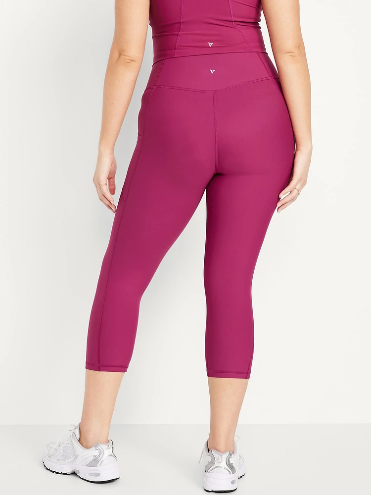 High-Waisted PowerSoft Crop Pocket Leggings