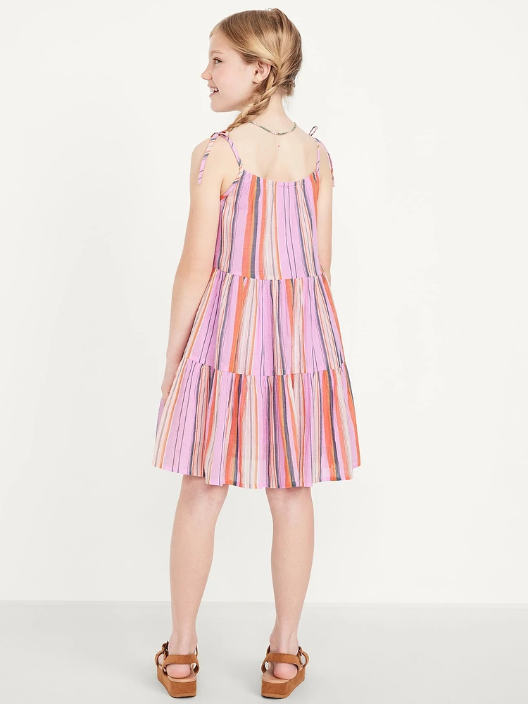 Printed Sleeveless Tiered Dress for Girls