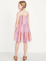 Printed Sleeveless Tiered Dress for Girls