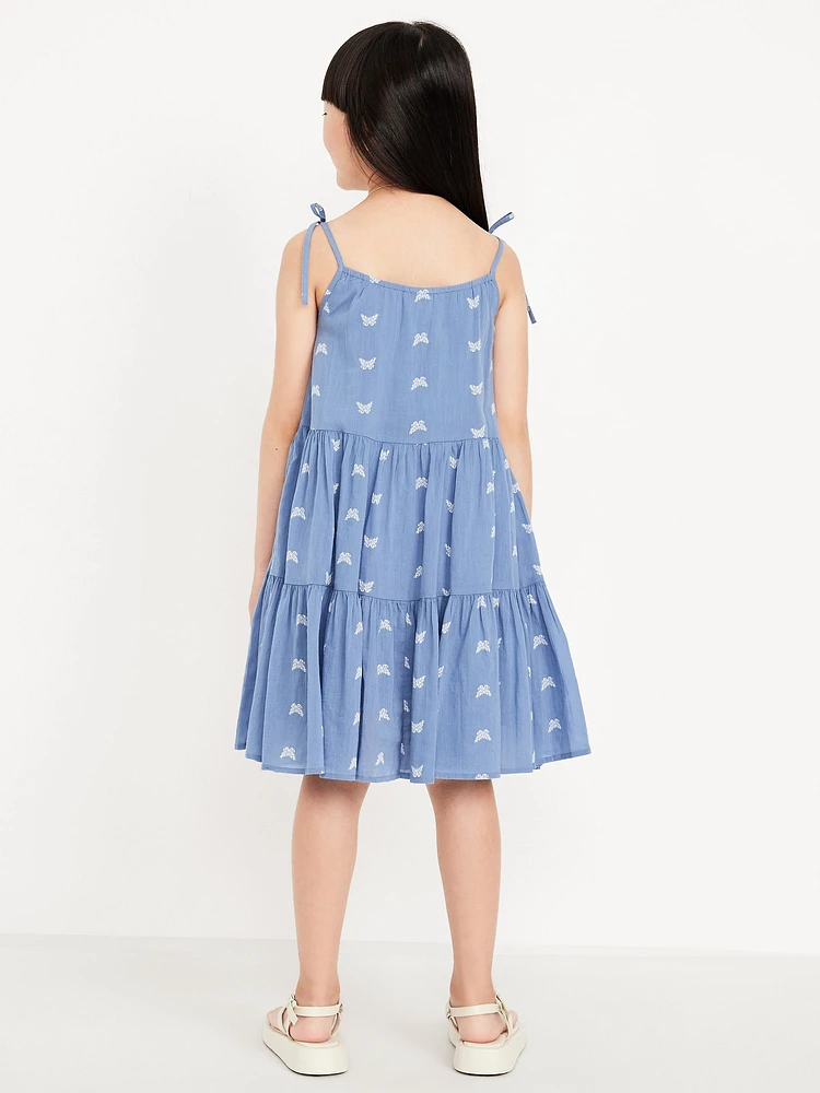 Printed Sleeveless Tiered Dress for Girls