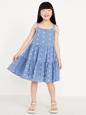 Printed Sleeveless Tiered Dress for Girls