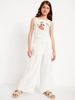 Double-Weave Wide-Leg Cargo Pants for Girls