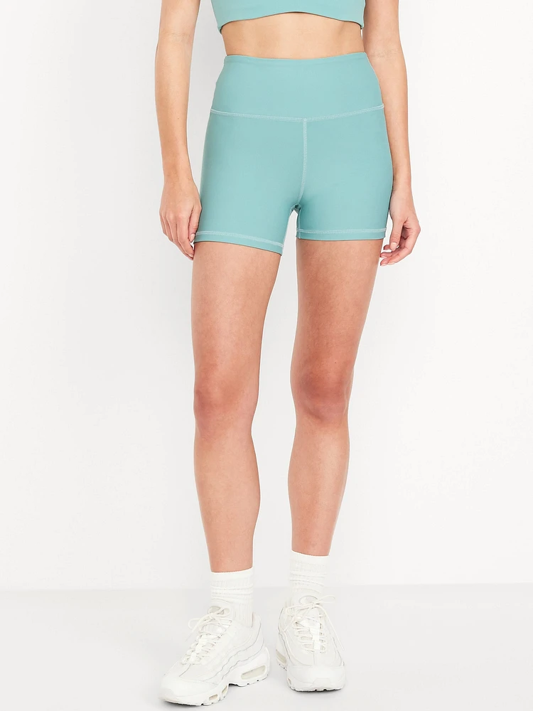 High-Waisted PowerSoft Biker Shorts -- 4-inch inseam