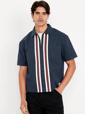 Full-Zip Moto Shirt