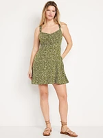 Fit & Flare Crepe Mini Dress