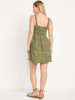 Fit & Flare Crepe Mini Dress