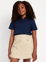 School Uniform Short-Sleeve Poplin Shirt for Girls