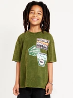 Oversized Minecraft™ Gender-Neutral Graphic T-Shirt for Kids