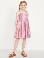 Printed Sleeveless Tiered Dress for Girls