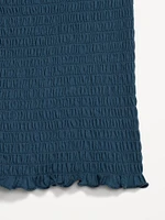 Sleeveless Smocked Crop Top