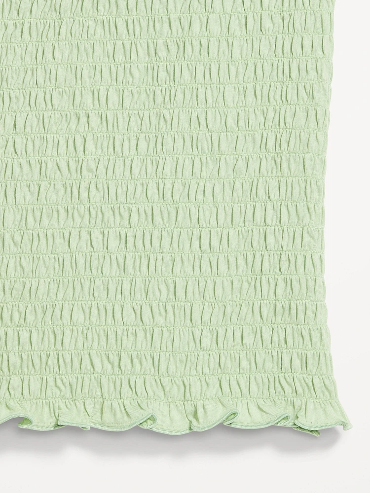 Sleeveless Smocked Crop Top