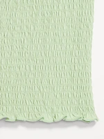 Sleeveless Smocked Crop Top