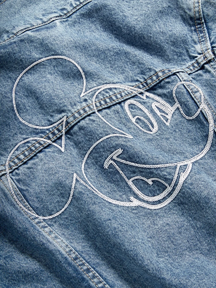 Old Navy x Disney© Mickey Mouse Gender-Neutral Logo-Graphic Jean Trucker Jacket for Kids